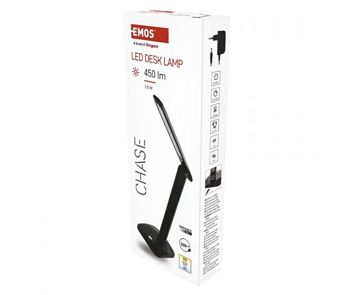 Lampa biurkowa LED Emos Chase Z7619B, 7,2 W - czarna