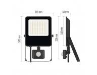 Reflektor LED z czujnikiem ruchu Emos Visio ZS2943, IP54, 50 W, czarny, neutralna biel.