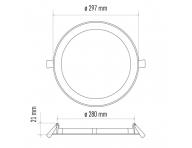 Okrge wpuszczane owietlenie LED Emos Profi ZD1152, 24 W, neutralna biel