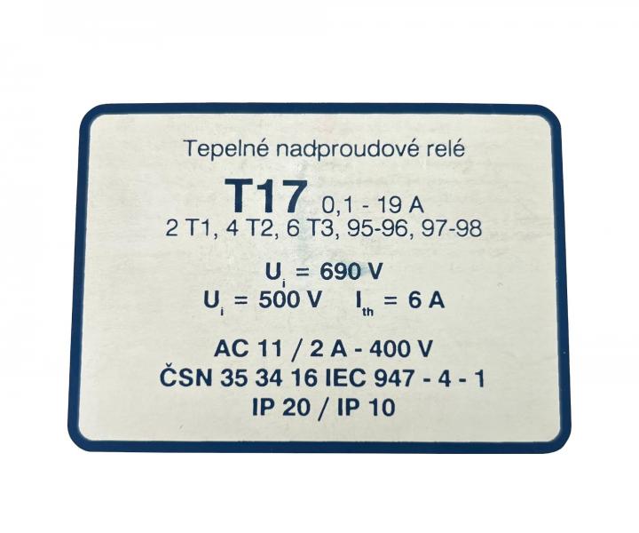 Termiczne przeka�nik nadpr�dowy EPM Elektrop��stroj T17I, 13 A