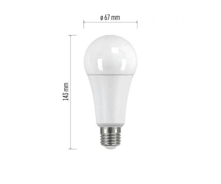 arwka LED Emos Classic A67 ZQ5183, E27, 19 W (150 W), ciepa biaa