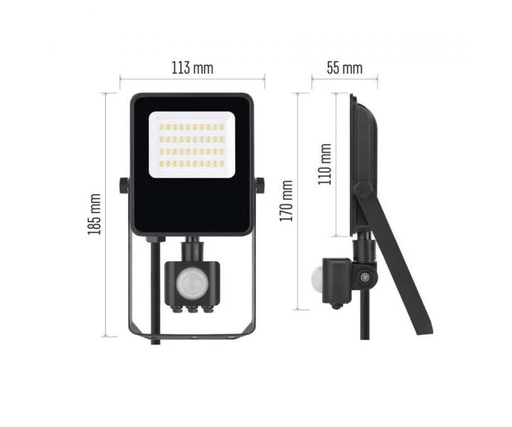 Reflektor LED Emos Visio ZS2923, IP54, 20 W, czarny - biaa neutralna
