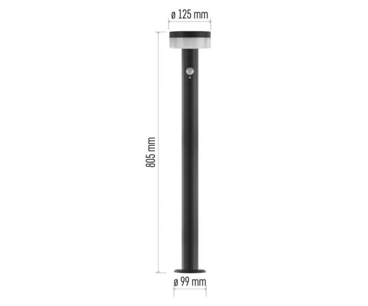 LED ogrodowa solarna lampa supkowa z czujnikiem zmierzchu Emos Terion ZGJ0B4S, IP44, 2 W, ciepa biaa