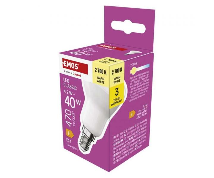 arwka LED Emos Classic R50, E14, 4,2 W (40 W) - ciepa biaa