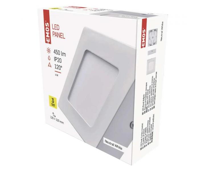 Kwadratowa oprawa LED Emos Profi ZM6122, 6 W, neutralna biel