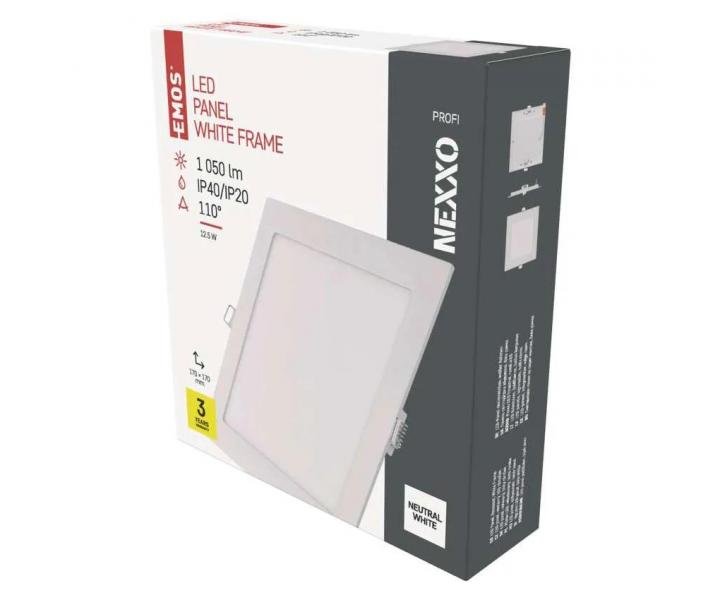 Kwadratowe wpuszczane owietlenie LED Emos Nexxo ZD2135, 12,5 W, neutralna biel