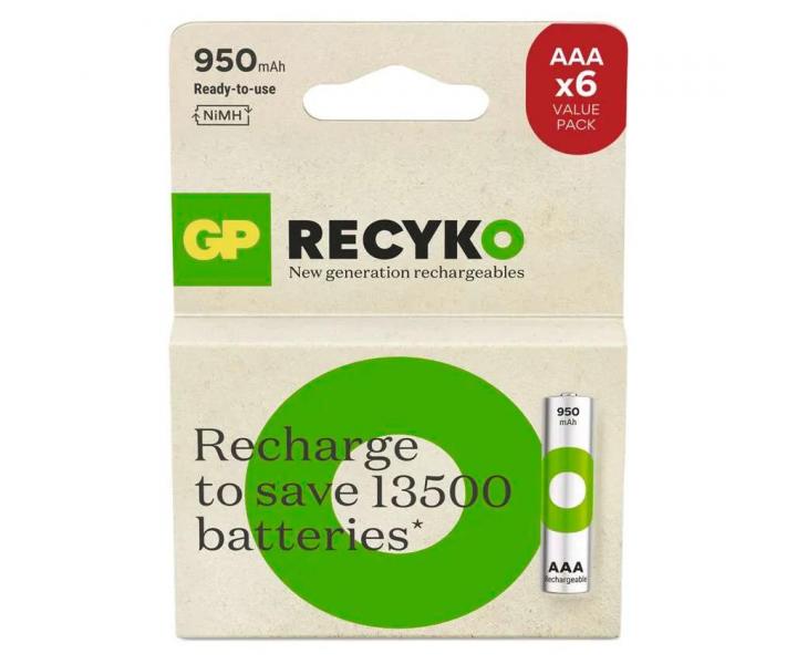 Baterie adowalne GP ReCyko 950 AAA (HR03) - 6 szt.