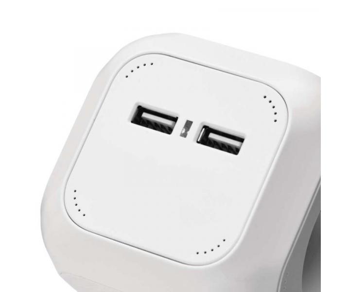 Przeduacz - kostka 1,9 m / 4 gniazdka / biay / PVC / z USB / 1 mm2 Emos P04119U