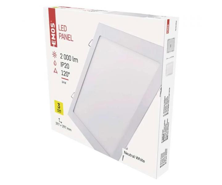 Kwadratowa oprawa sufitowa LED Emos Profi ZD2152, 24 W, neutralna biel
