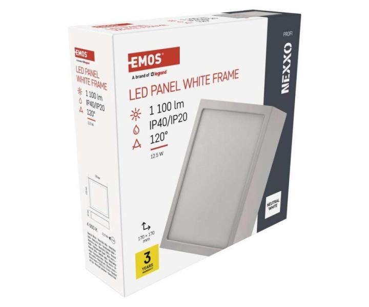 LED wpuszczane oświetlenie NEXXO, kwadratowe, białe, 12,5W, neutralna biel Emos ZM6135