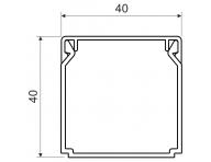 Listwa kwadratowa 40x40, biaa, 2 m Kopos LHD 40X40_HD