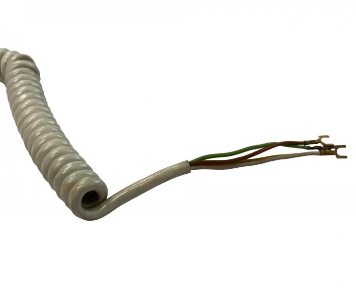 Flexo telefoniczny przewd PVC skrcony MT 4-22S-6 B, wtyczka, biay, 1,15 m - II klasa jakoci - zabrudzony