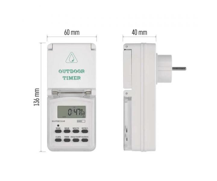 Timer - cyfrowa wtyczka zewntrzna Emos P5507N, IP44