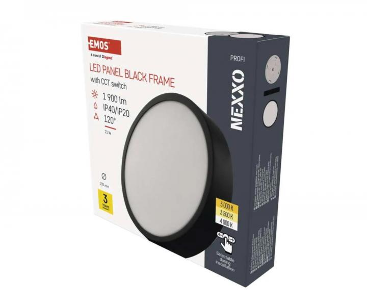Okrge wpuszczane owietlenie LED Emos Nexxo ZM5343 czarne 22,5 cm 21 W