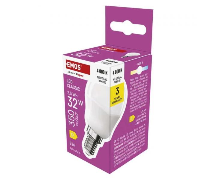 arwka LED Emos Classic ZQ1D13, E14, 2,5 W (32 W), neutralna biaa