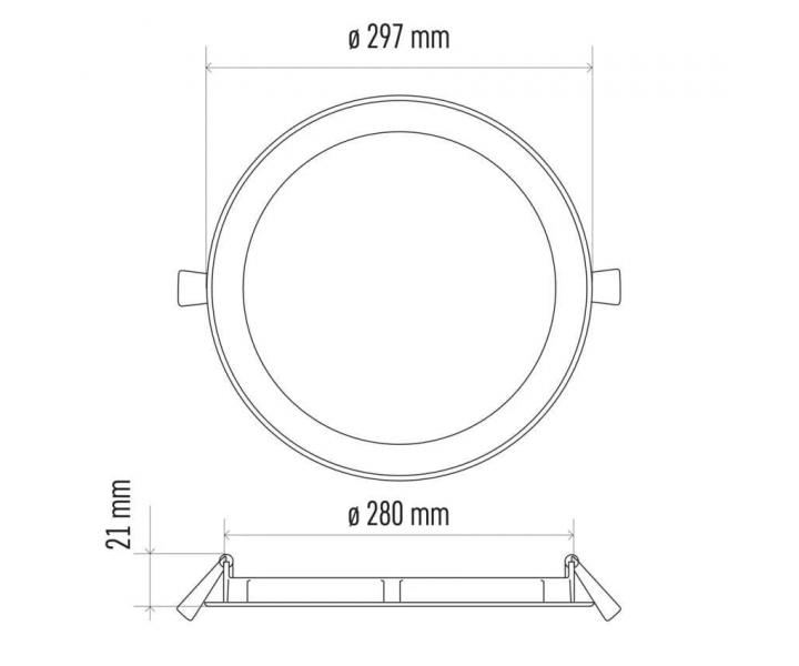 Okrge wpuszczane owietlenie LED Emos Profi ZD1152, 24 W, neutralna biel