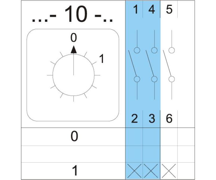 Wbudowany prze��cznik krzywkowy Apator 4G10-10-U, 3-biegunowy, 10 A
