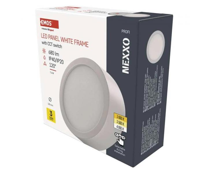 Okrge wpuszczane owietlenie LED Emos Nexxo ZM5123, biae, 12 cm, 7,6 W - z moliwoci zmiany CCT