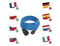 Odporna na warunki atmosferyczne przeduacz 20 m / 1 gniazdko / niebieski / PVC / 230 V / 1,5 mm2 Emos P01420W