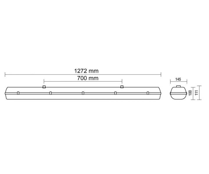Lampa fluorescencyjna Trevos Prima 90155, IP66, T8, 2x36 W