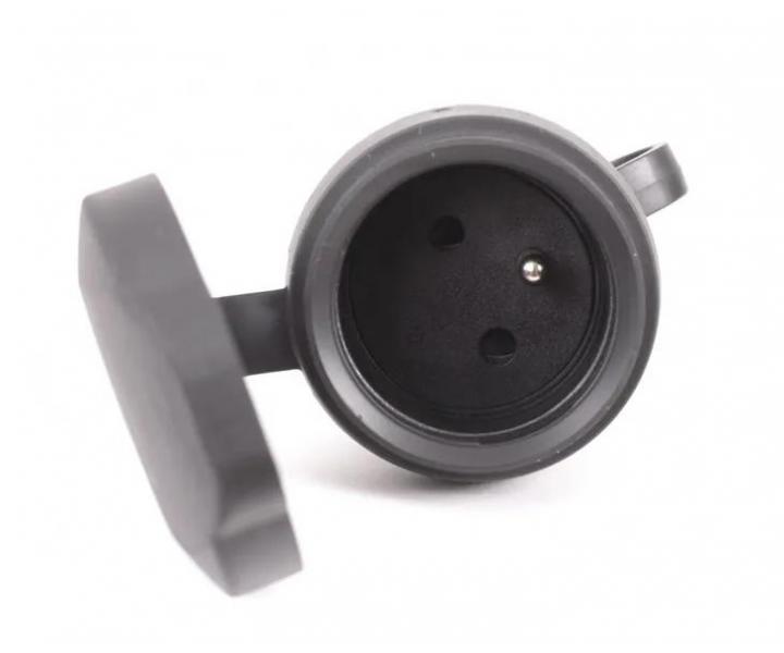 Wtyczka gumowa Fanton 80052, IP44, 16 A, 2P - czarna