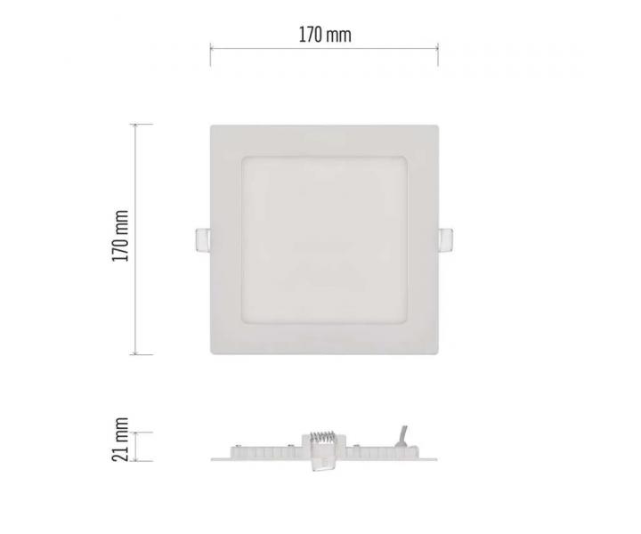 Kwadratowe wpuszczane owietlenie LED Emos Nexxo ZD2135, 12,5 W, neutralna biel