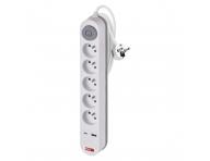 Przeduacz Emos P1513PD, 5x gniazdo, 1x USB-A, 1x USB-C, biay, 3 m