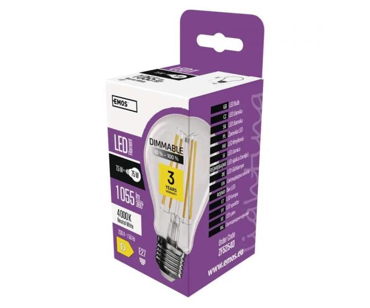 arwka LED Emos Filament A60 ZF5254D, E27, 7,5 W (75 W) - biaa neutralna / ciemniana