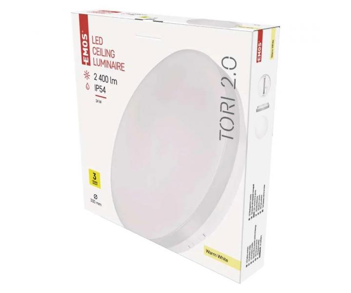 Okrge wpuszczane owietlenie LED Emos Tori ZM4122, IP54, 24 W, ciepa biel